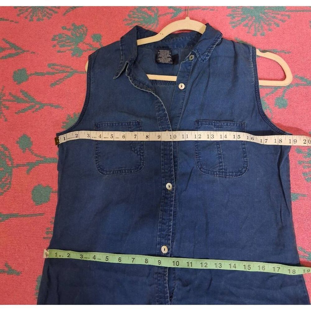 Hunt club 90's vintage womens small shirt dress long ankle tencel denim blue - Picture 7 of 10